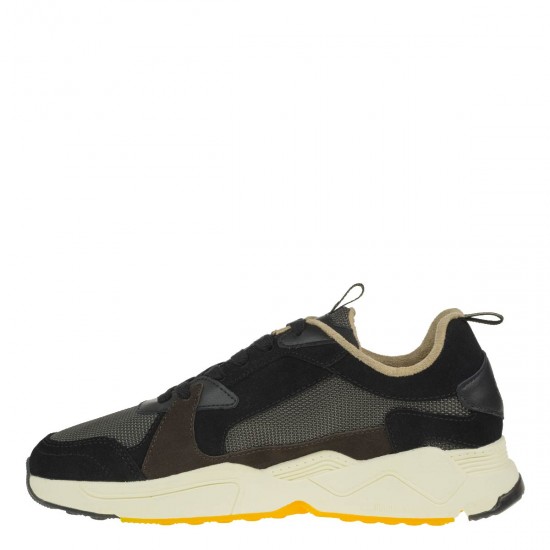 2000219501 Ανδρικό αθλητικό  sneakers δετό,μαύρο/καφέ