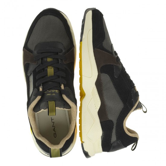2000219501 Ανδρικό αθλητικό  sneakers δετό,μαύρο/καφέ