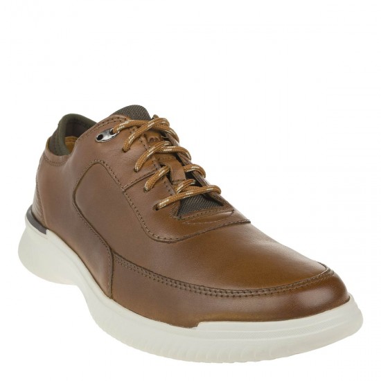 2000231901 Aνδρικό casual δετό δέρμα ταμπά(tan)