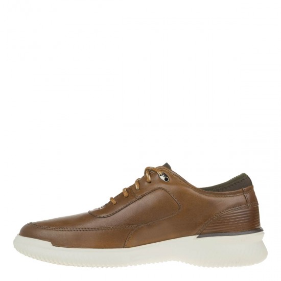 2000231901 Aνδρικό casual δετό δέρμα ταμπά(tan)