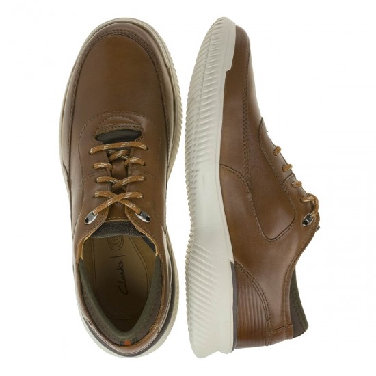 2000231901 Aνδρικό casual δετό δέρμα ταμπά(tan)