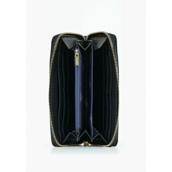 2000243101 Γυναικείο πορτοφόλι eco leather φερμουάρ μαύρο