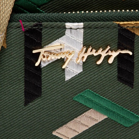 2000270501 Γυναικείο τσαντάκι μικρό χιαστή logo πράσινο