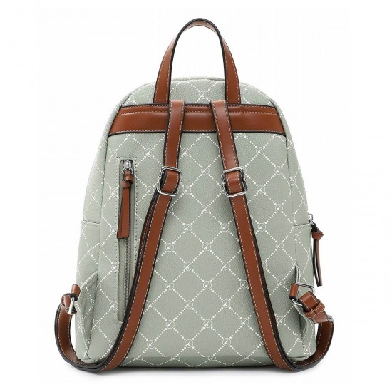 2000287501 Γυναικεία τσάντα πλάτης backpack λαδί/ταμπά