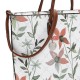 2000290201 Γυναικεία τσάντα shopper τετράγωνη φλωράλ/λευκό