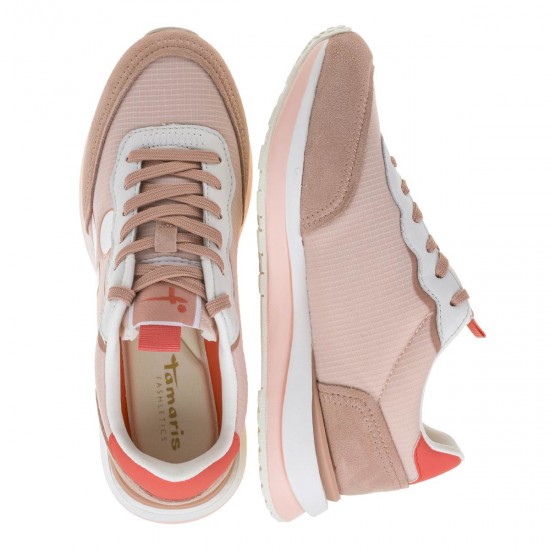 2000290901 Γυναικείο αθλητικό sneakers δετό ρόζ/σομόν