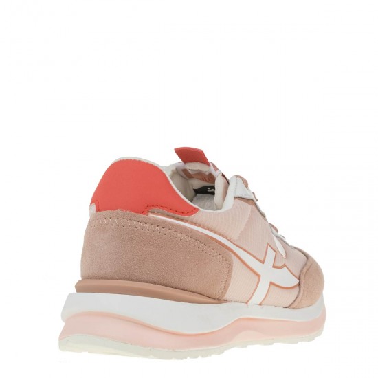 2000290901 Γυναικείο αθλητικό sneakers δετό ρόζ/σομόν