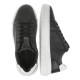 2000295601 Ανδρικό αθλητικό sneakers δετό δέρμα μαύρο