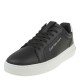 2000295601 Ανδρικό αθλητικό sneakers δετό δέρμα μαύρο