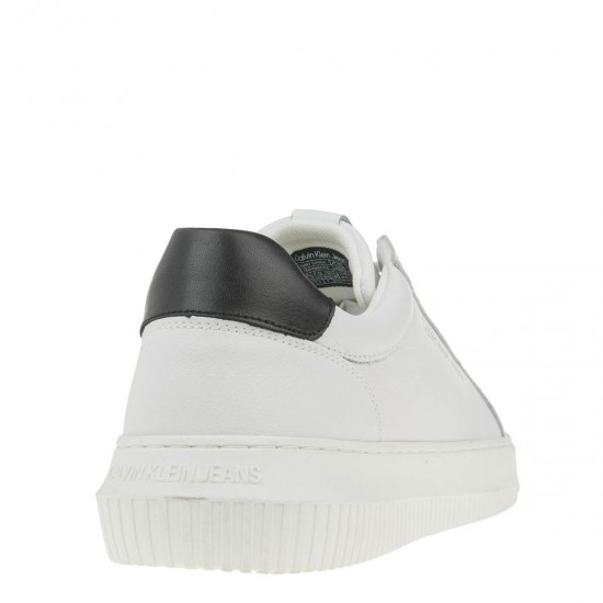 2000295602 Ανδρικό αθλητικό sneakers δετό δέρμα λευκό