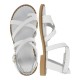 2000142003 Γυναικείο πέδιλο σανδάλι φλάτ δέρμα λευκό