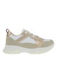 2000237601 Γυναικείο αθλητικό sneakers δετό μπέζ/λευκό