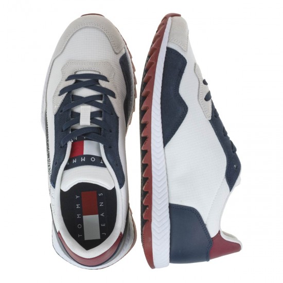 2000239401 Ανδρικό αθλητικό sneakers δετό λευκό/μπλέ