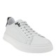 2000244202 Ανδρικό αθλητικό sneakers cazual δετό δέρμα λευκό/μαύρο