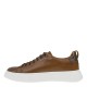 2000244203 Ανδρικό αθλητικό sneakers cazual δετό δέρμα ταμπά/κοιο