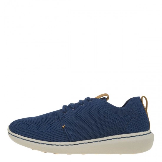 2000255903 Ανδρικό sneakers μοδάτο δετό υφασμα μπλέ