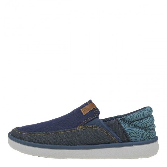 2000257601 Ανδρικό παντοφλέ πάνινο slip on μπλέ/τζήν