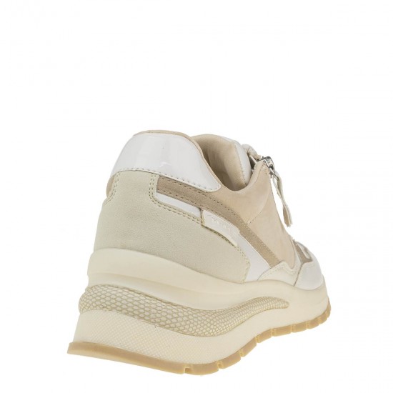 2000265701 Γυναικείο αθλητικό sneakers δετό μπέζ/λευκό