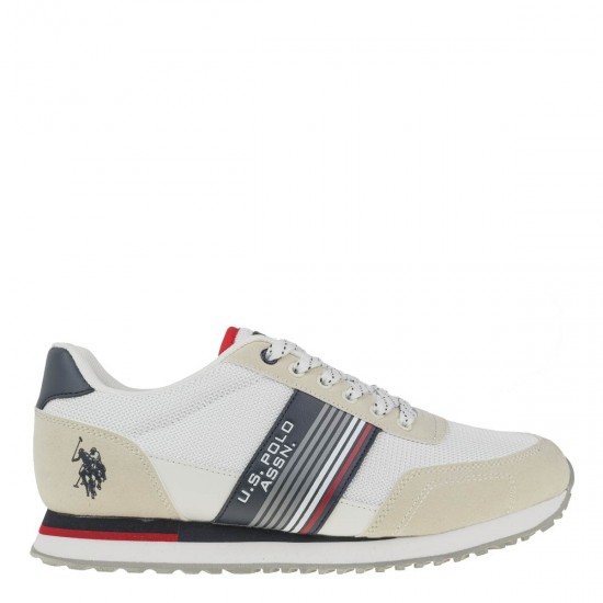 2000269201 Ανδρικό αθλητικό sneakers δετό λευκό/μπλέ