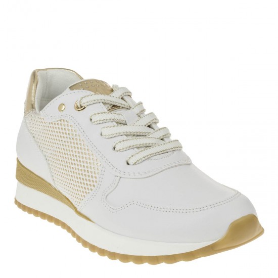 2000281301 Γυναικείο αθλητικό sneakers δετό λευκό/χρυσό