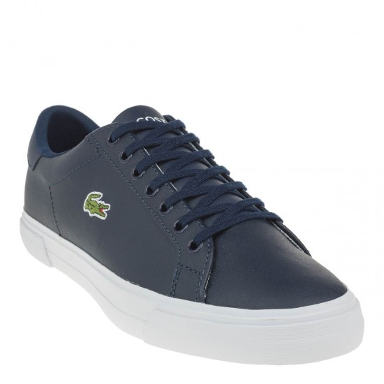 2000290501 Ανδρικό αθλητικό sneakers δέρμα δετό μπλέ
