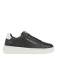 2000295601 Ανδρικό αθλητικό sneakers δετό δέρμα μαύρο