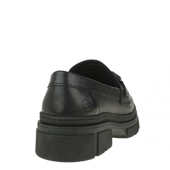 2000318001 Γυναικείο loafers mocassins δέρμα μαύρο