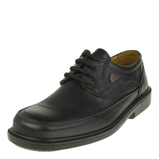 2000324401 Ανδρικό δετό sport comfort δέρμα μαύρο