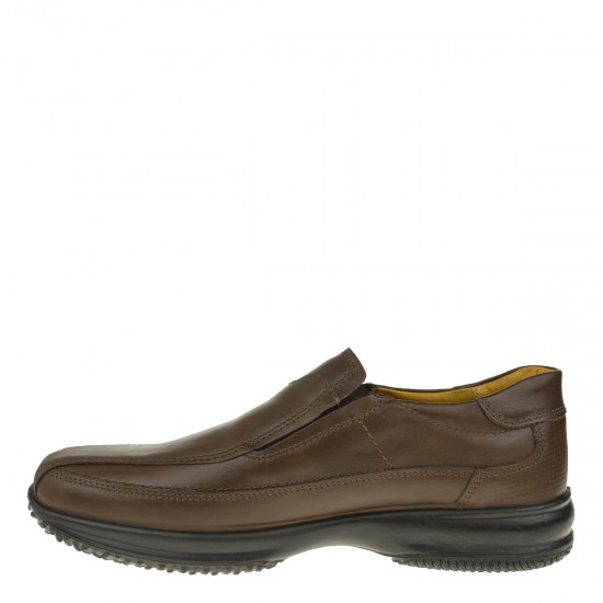 2000324802 Ανδρικό παντοφλέ sport comfort δέρμα καφέ