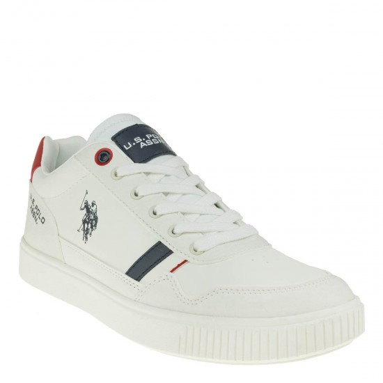 2000327601 Ανδρικό αθλητικό sneakers δετό λευκό/μπλέ/κόκκινο