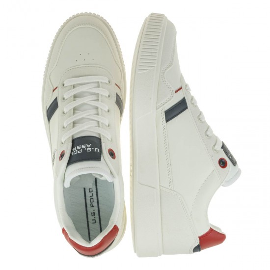 2000327601 Ανδρικό αθλητικό sneakers δετό λευκό/μπλέ/κόκκινο