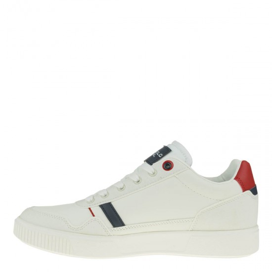 2000327601 Ανδρικό αθλητικό sneakers δετό λευκό/μπλέ/κόκκινο