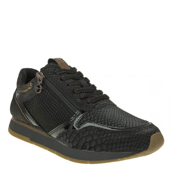 2000331601 Γυναικείο αθλητικό sneakers δετό μαύρο/χαλκός