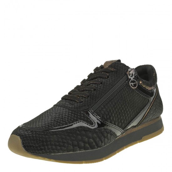 2000331601 Γυναικείο αθλητικό sneakers δετό μαύρο/χαλκός