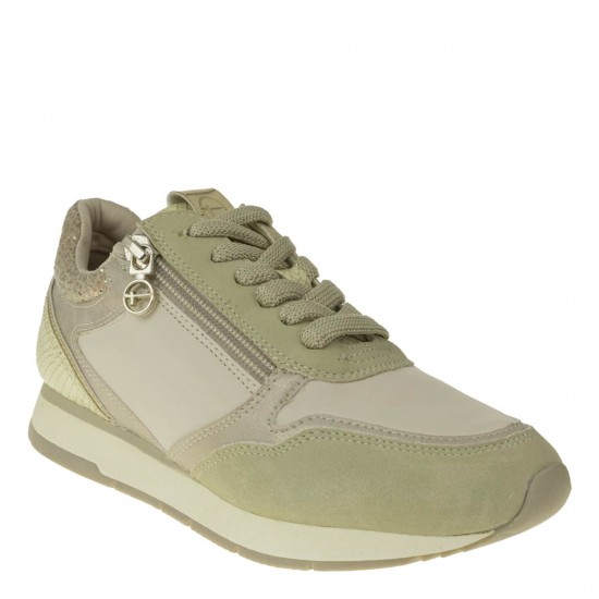 2000331602 Γυναικείο αθλητικό sneakers δετό κρέμ/μπέζ