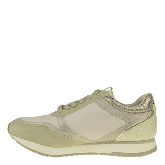 2000331602 Γυναικείο αθλητικό sneakers δετό κρέμ/μπέζ