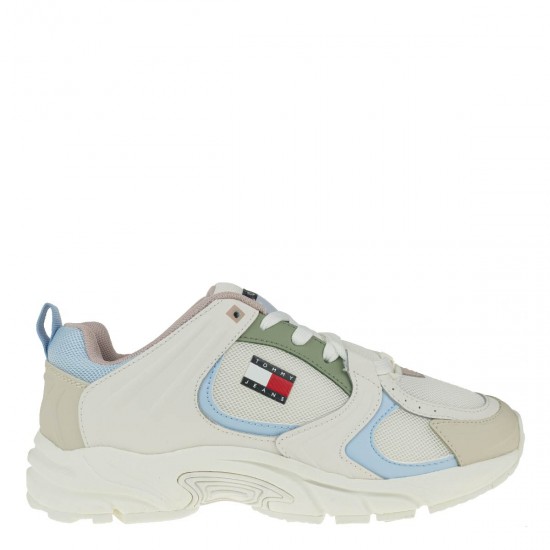 2000336602 Γυναικείο αθλητικό sneakers δετό εκρού/σιέλ(πλχ)