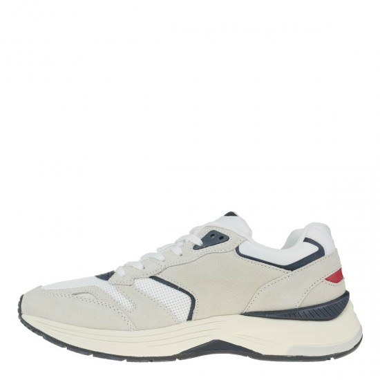 2000337601 Ανδρικό αθλητικό sneakers δετό λευκό/μπλέ/κόκκινο