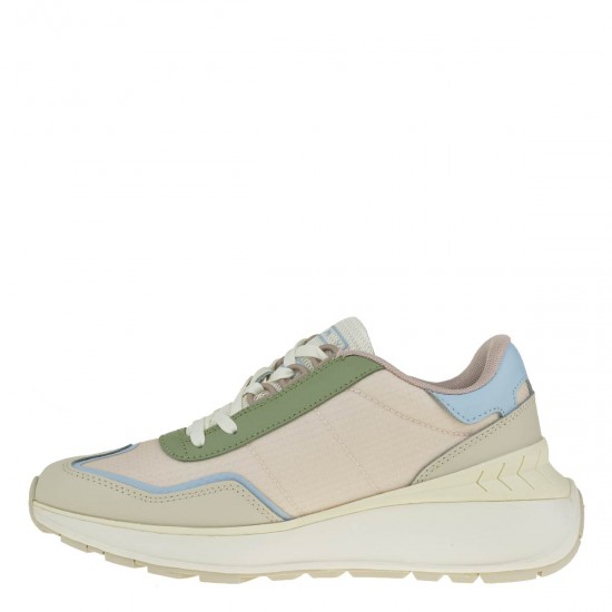 2000341201 Γυναικείο αθλητικό sneakers δετό μπέζ/σιέλ/χακί(πλχ)