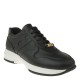 2000342401 Γυναικείο αθλητικό sneakers δετό δέρμα μαύρο/λευκό
