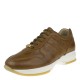 2000342601 Γυναικείο αθλητικό sneakers δετό δέρμα ταμπά/λευκό