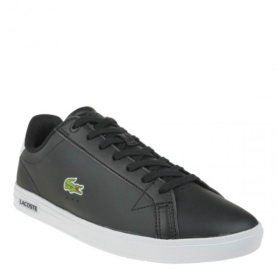 2000359001 Ανδρικό αθλητικό sneakers δετό δέρμα μαύρο/λευκό