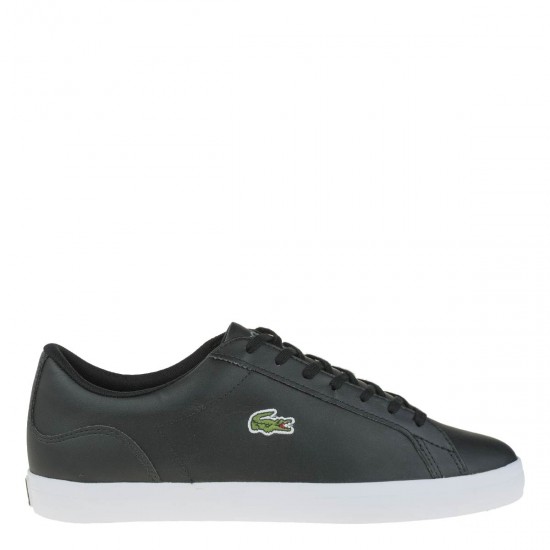 2000359201 Ανδρικό αθλητικό sneakers δετό δέρμα μαύρο/λευκό