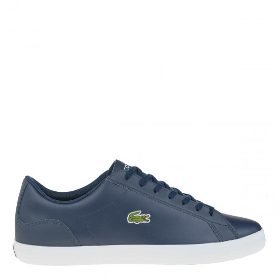 2000359301 Ανδρικό αθλητικό sneakers δετό δέρμα μπλέ/λευκό