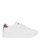 2000361002 Γυναικείο αθλητικό sneakers(μοδ.)δέτό δέρμα λευκό/μπορντώ