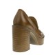 2000361101 Γυναικείο loafers μοκασίνι δέρμα ψηλό ταμπά(βούρτσα)
