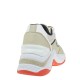 2000366801 Γυναικείο αθλητικό sneakers δετό δέρμα μπέζ/μαύρο