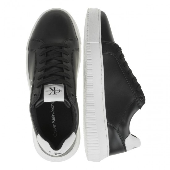 2000372202 Ανδρικό αθλητικό sneakers ck δέρμα δετό μαύρο/λευκό
