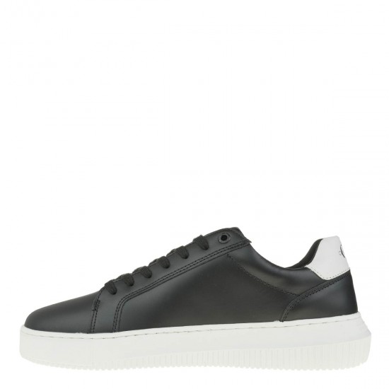 2000372202 Ανδρικό αθλητικό sneakers ck δέρμα δετό μαύρο/λευκό