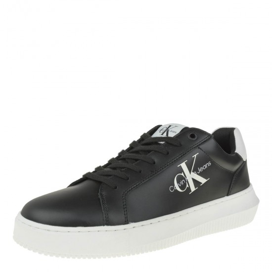2000372202 Ανδρικό αθλητικό sneakers ck δέρμα δετό μαύρο/λευκό